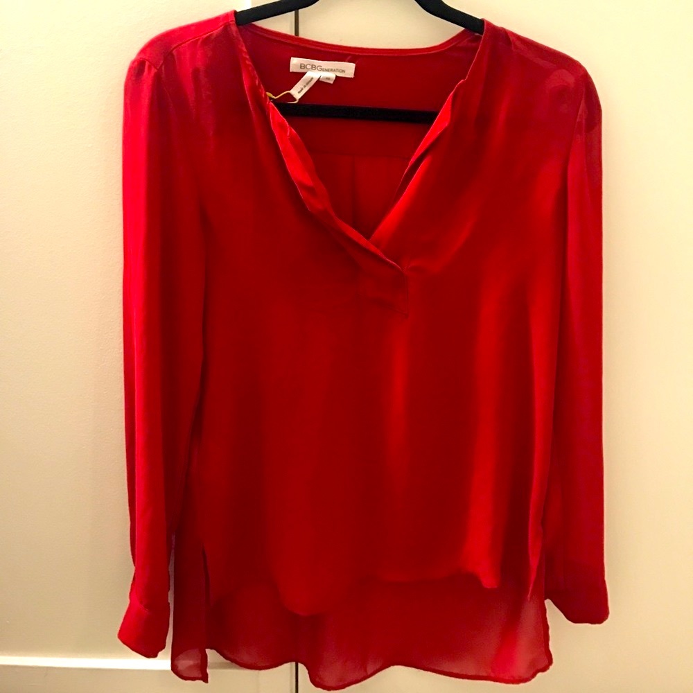 Sheer Red Bcbgeneration Blouse - image 4